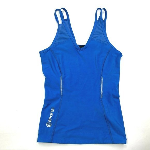 Skins Compression Blue Tank Top A200 Nylon Blend - Picture 3 of 10